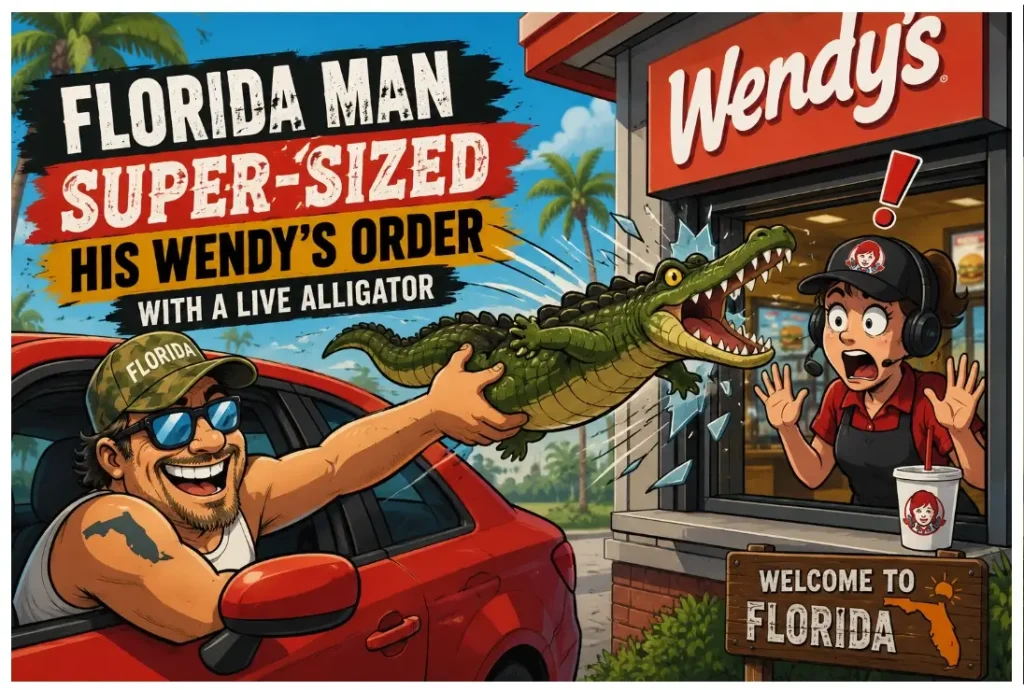 Gator thrown through Wendys drive-thru window